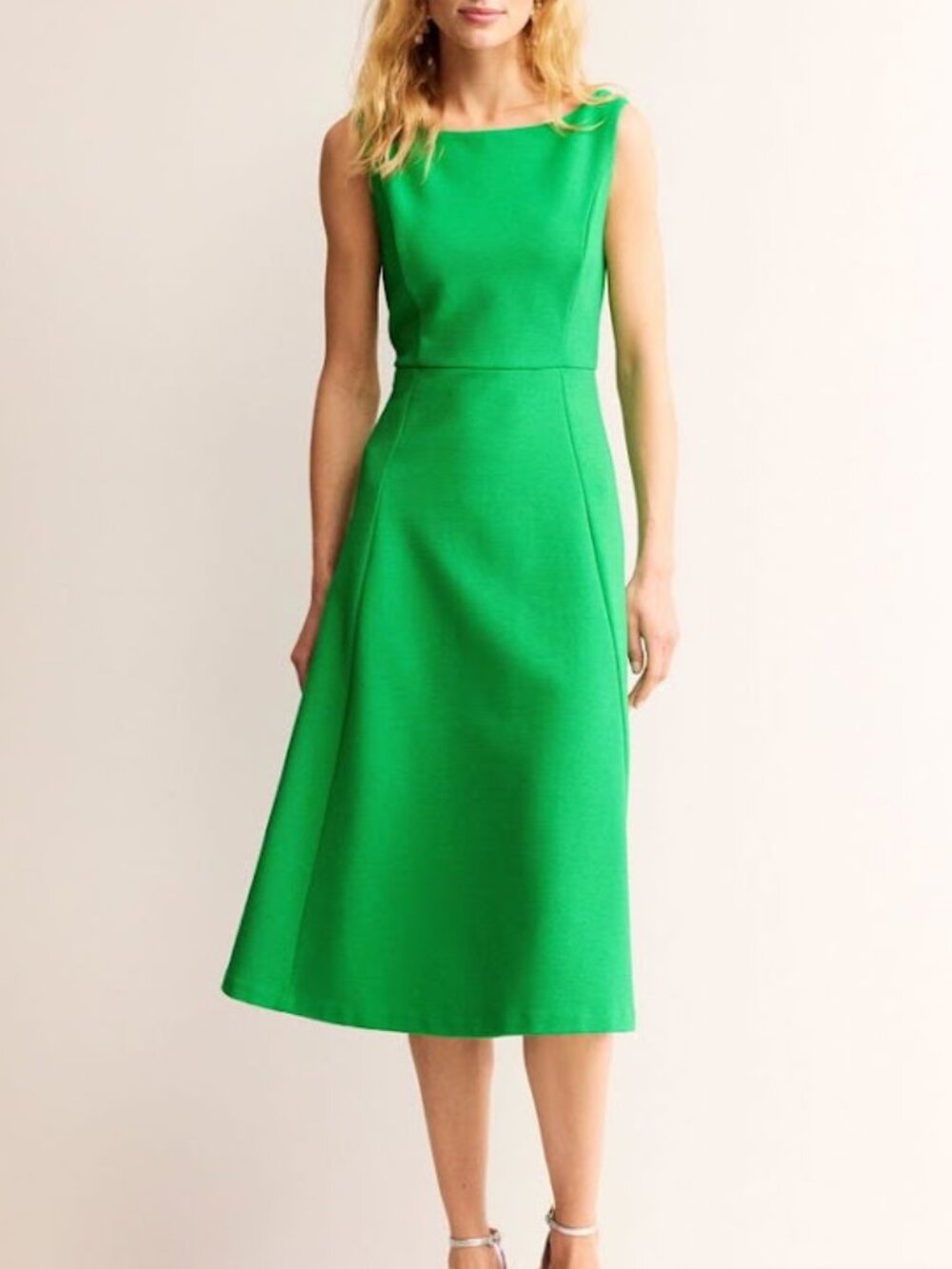 NWT BODEN Scarlet Ottoman Ponte Dress A-Line Pockets Green 8R